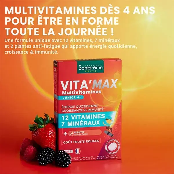 Santarome Bio Vita'max Multivitamines Junior Energie & Vitalité 30 comprimés