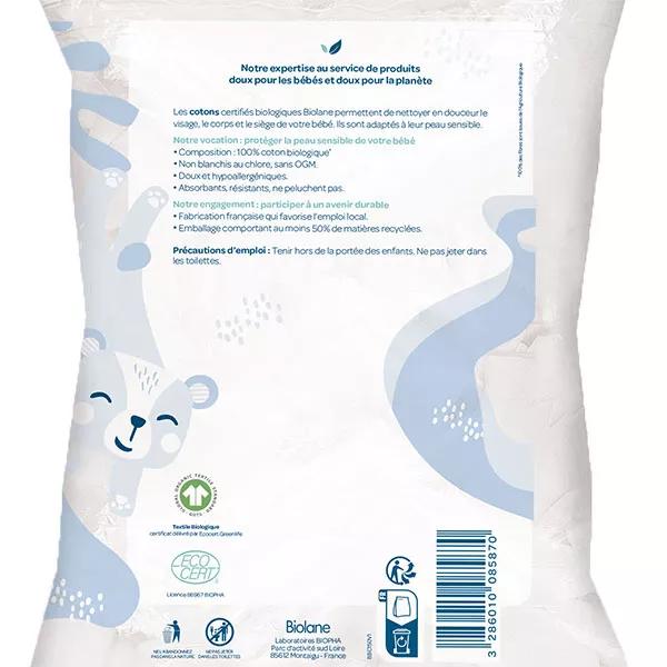 Lot De 3 Cotons Pads Biolane 100% Bio - 150 Disques Douceur Pour Bébé - Fabriqué En France