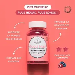 Lashilé Beauty Good Hair Vitamines Boost Cheveux Sublimes Sans Sucres Lot de 2 x 60 gummies