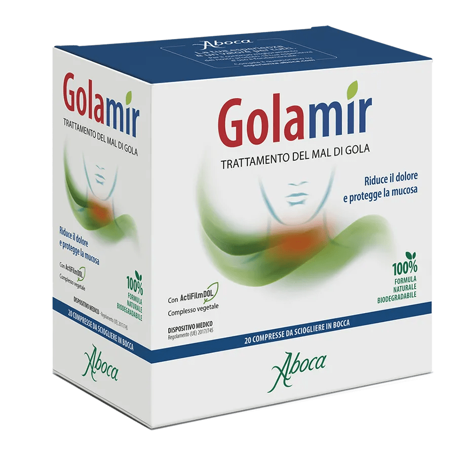 Golamir Sollievo Naturale per il Mal di Gola 20 Compresse