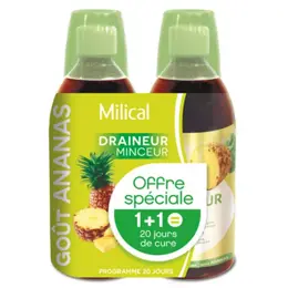 Milical Draineur Ultra Goût Ananas Lot de 2 x 500ml