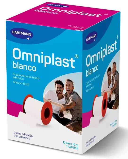 Weißes widerstandsfähiges Gewebepflaster Omniplast Hartmann 10 cm x 10 m