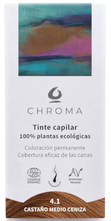 Chroma Tinte Capilar Natural Castaño Medio Ceniza 4.1 100 gr