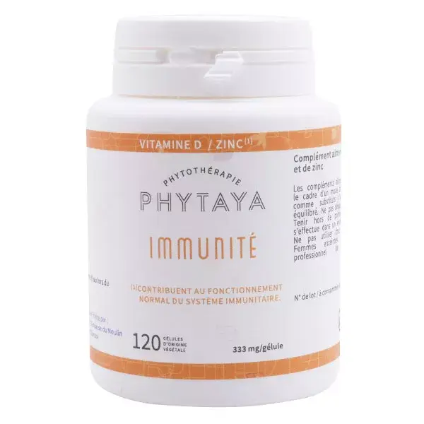 Phytaya Immunité Vitamine D et zinc 120 gélules