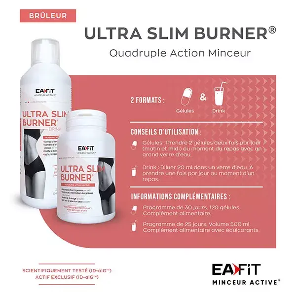 Eafit Ultra Slim Burner Drink - Cuadruple Acción Adelgazante Bebida 500ml