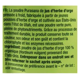 Purasana Jus d'Herbe d'Orge Poudre Bio 200g