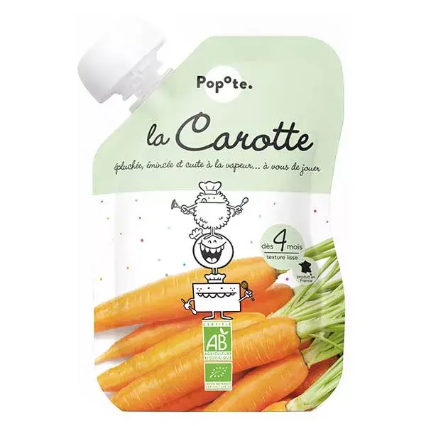 Popote Puré De Verduras Calabaza Zanahoria +4m Ecológico 120g