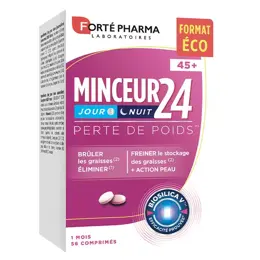 Forté Pharma Minceur 24 45+ Bruleur de Graisses Jour Nuit Minceur 56 comprimés