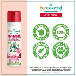 Puressentiel Anti-Pique Spray Répulsif Anti-Moustiques 75ml