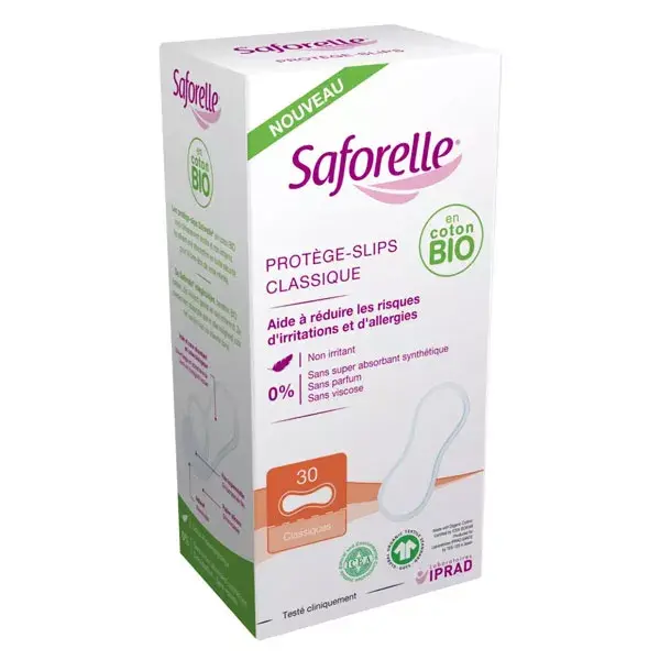 Saforelle Protège-Slips Classique Coton Bio 30 unités