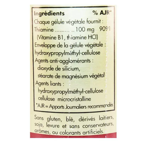 Solgar vitamina B1 tiamina 100 mg Integratore Alimentare 100 capsule vegetali