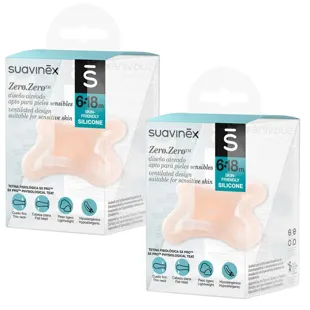 Chupeta Suavinex Zero Zero com Tetina Fisiológica de Silicone SX Pro 6-18m 2 unidades