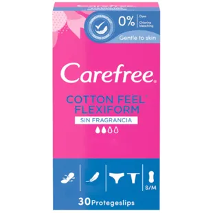 Carefree Protegeslip Cotton Feel Flexiform S/M 30 unidades