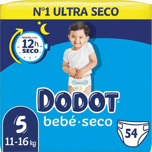 Dodot Bebé-Seco Fralda T5, 11-16 Kg 54 unidades