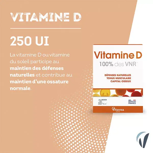 Vitavea Vitamine D 100% VNR Défenses naturelles Immunité 90 comprimés