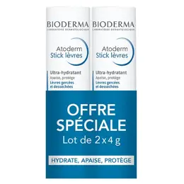 Bioderma Atoderm Stick à Lèvres Ultra Hydratant Lot de 2 x 4g