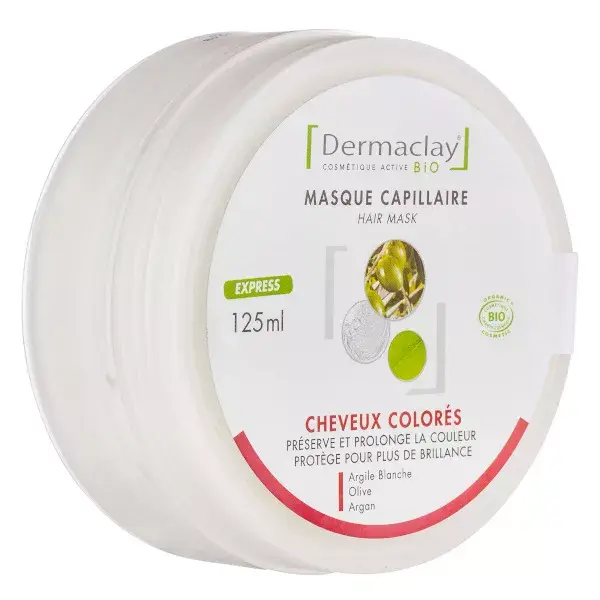 Dermaclay Soin Capillaire Masque Cheveux Colorés Bio 125ml