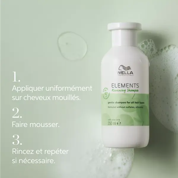 Wella Professionals Elements Shampoing régénérant sans sulfate pour tous types de cheveux 500ml