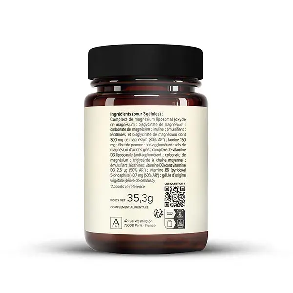 A-Lab Magnésium Liposomal 300 mg - Stress, Fatigue, Troubles du Sommeil - 63 gélules