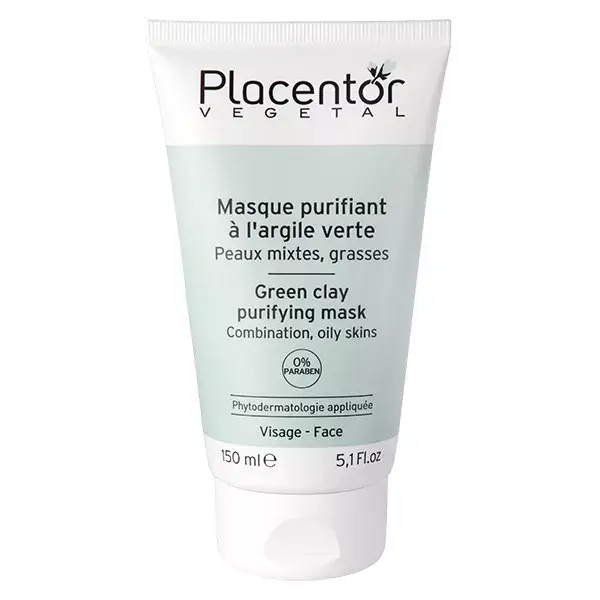 Placentor maschera purificante per pelli di argilla verde miscelati - grassa 150ml