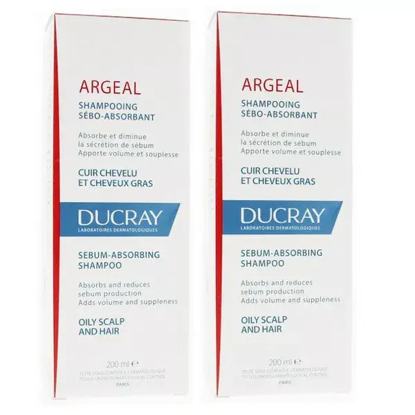 Ducray Argeal Sebum-Absorbing Shampoo 2 x 200ml