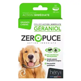 Héry Géraniol Collier Grand Chien Zéro Puce 60cm