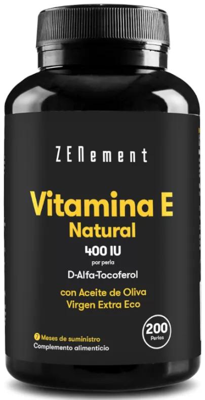 ZENement Vitamina E naturale + Olio extra vergine di oliva spagnolo biologico 200 perle