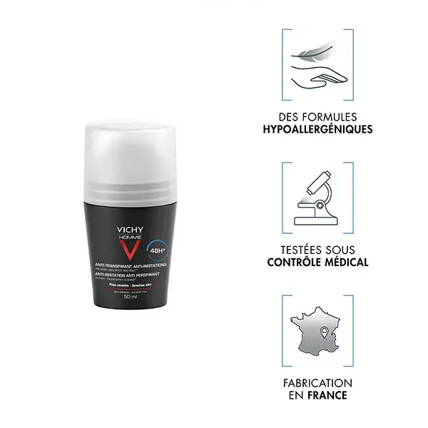 Vichy Homme Desodorante Roll-On Pieles Sensibles 48h 50 ml