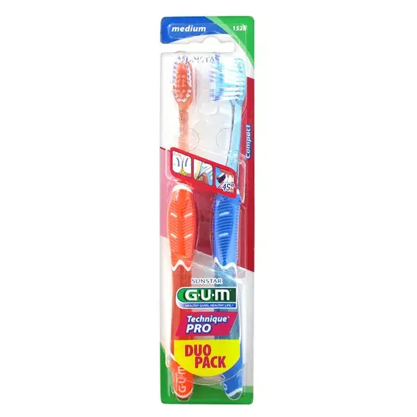 Gum Butler Technique Pro Duo Pack Medium Toothbrushes 