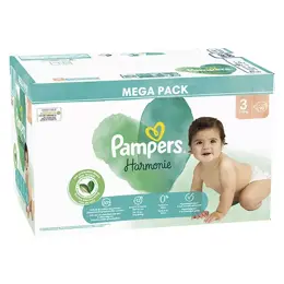 Pampers Harmonie Couches Taille 3 90 Couches 6kg - 10kg Protection Douce Pour La Peau