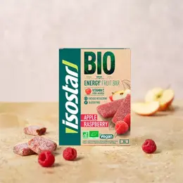 Isostar Bio Energy Barre Énergétique Pomme et Framboise 4 unités