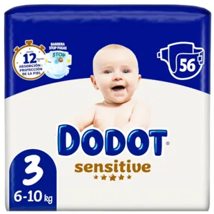 Dodot Diaper Sensitive T3 6-10kg 56Uds