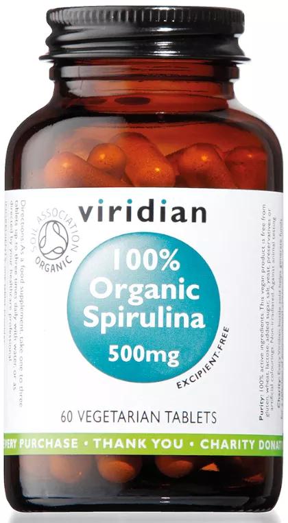 Viridian 100% biologische Spirulina 500 mg 60 tabletten