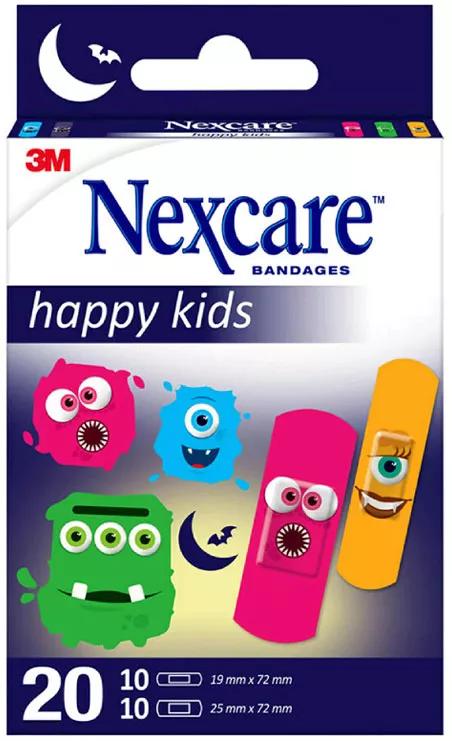 3M Nexcare Happy Kids Tiras Monsters Surtido 20 uds