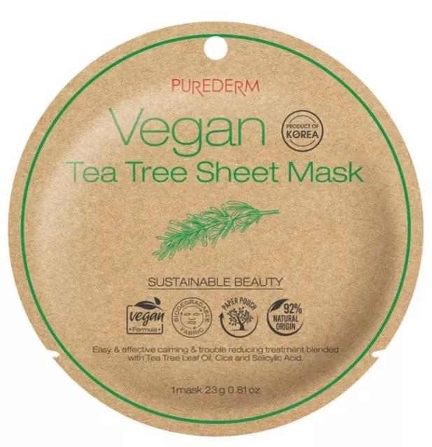 Purederm Masque en tissu végétalien à l'arbre à thé 1 pièce