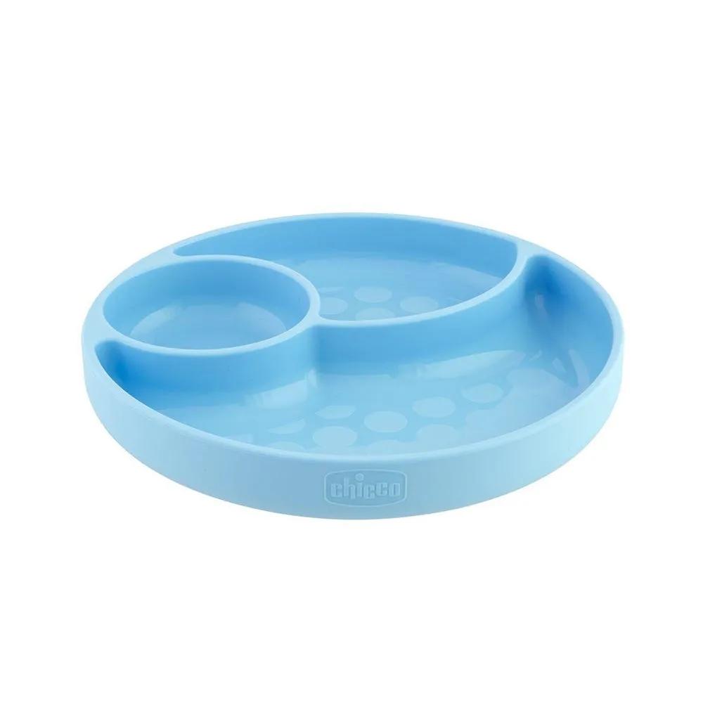 Chicco Piatto Silicone Con Ventosa Blu 1 Pezzo