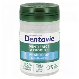 Dentavie Dentifrice à Croquer Fraîcheur Menthol Bio 60 comprimés