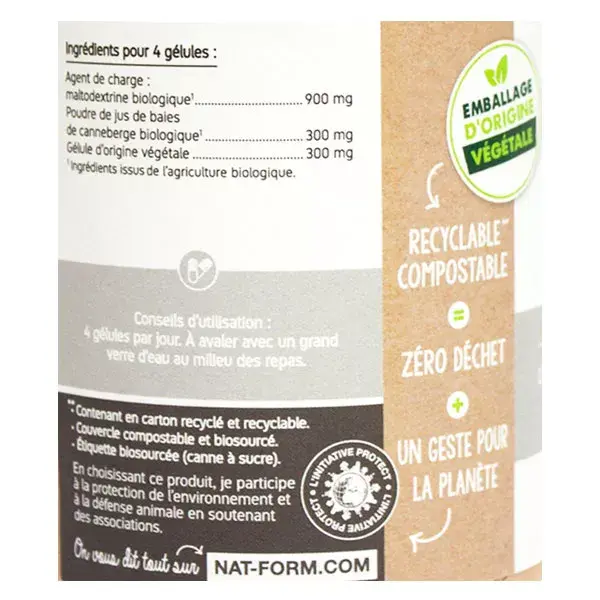 Nat & Form Eco-friendly Organic Cranberry 200 vegetable capsules