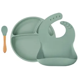 Minikoioi Feeding Set II BLW Silicone River Green +6m 3 Pieces