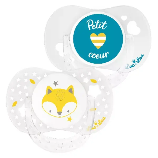 Luc et Léa Silicone Soother Limited Edition Fox Duo Small Heart 0-6 months