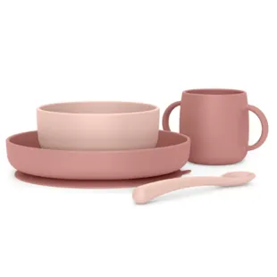 Faqueiro de silicone Suavinex rosa com 4 peças