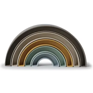 Mushie Rainbow Stackable Solid Hillside