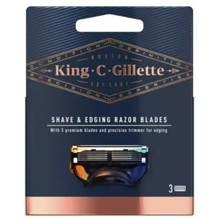 Gillette King C. Recambio Máquina Afeitar y Perfilar 3 uds