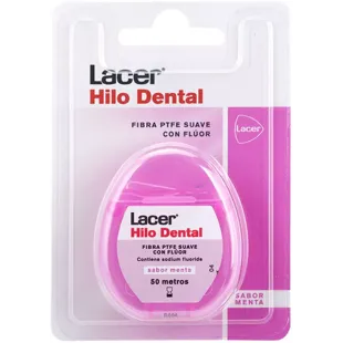 Lacer Fil Dentaire Extra-Doux Avec Fluor et Triclosan Saveur Menthe 50 mètres