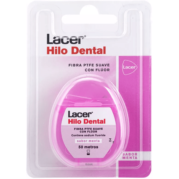 Lacer Extraweiche Zahnseide mit Fluorid und Triclosan-Minze-Geschmack 50 Meter