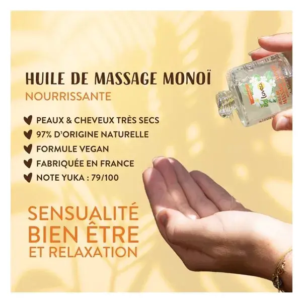 Lovea - Huile De Massage Multi-Usages - Monoï - Tous Types De Peaux 50ml