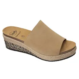 Scholl Chaussures de Confort Mules Malaga Beige Taille 42