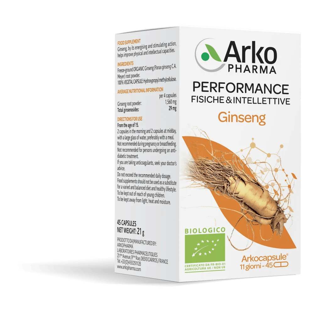 Arkocapsule Ginseng Bio Integratore Tonico 45 Capsule