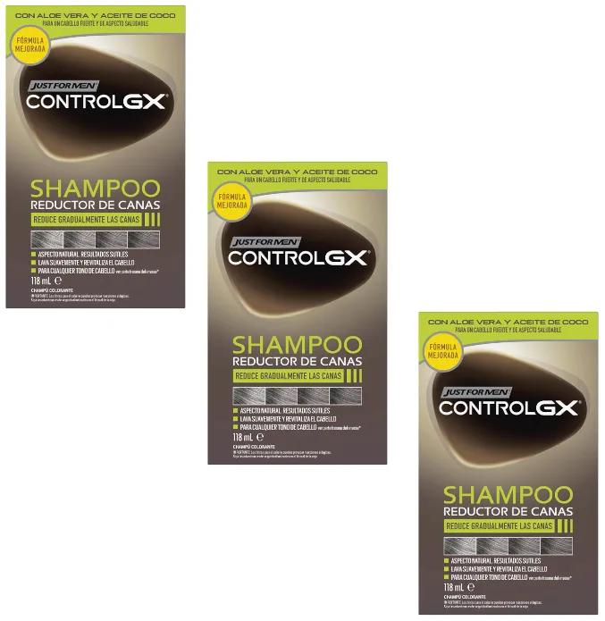 Just For Men Control GX Shampooing Réducteur de Gris 3x118 ml