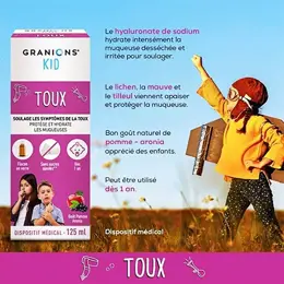 GRANIONS Kid Toux Dès 1 an Goût pomme Aronia Sirop 125 ml